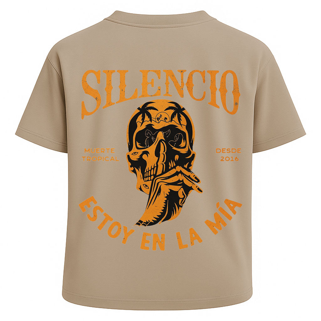 Silencio Skull Graphic Oversized Tee