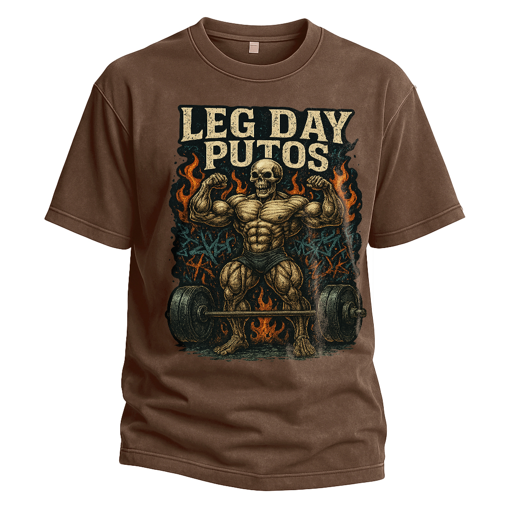 Leg Day Putos Muscle Skeleton Tee