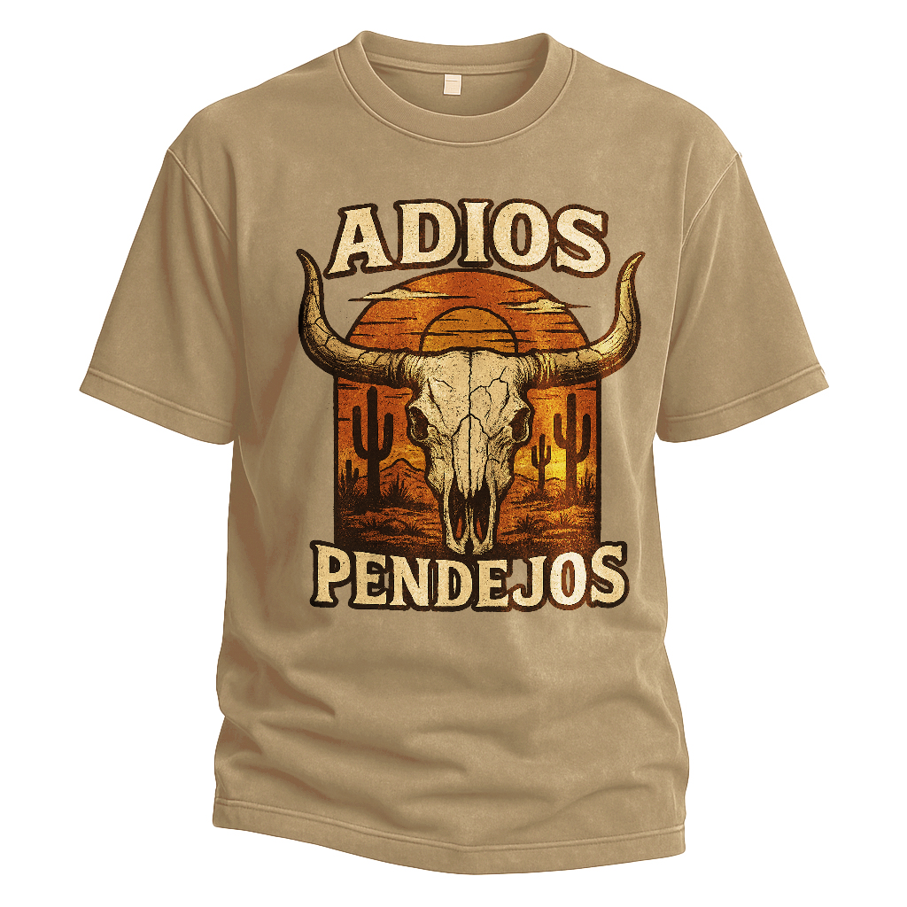 Adios Pendejos Sunset Skull Tee
