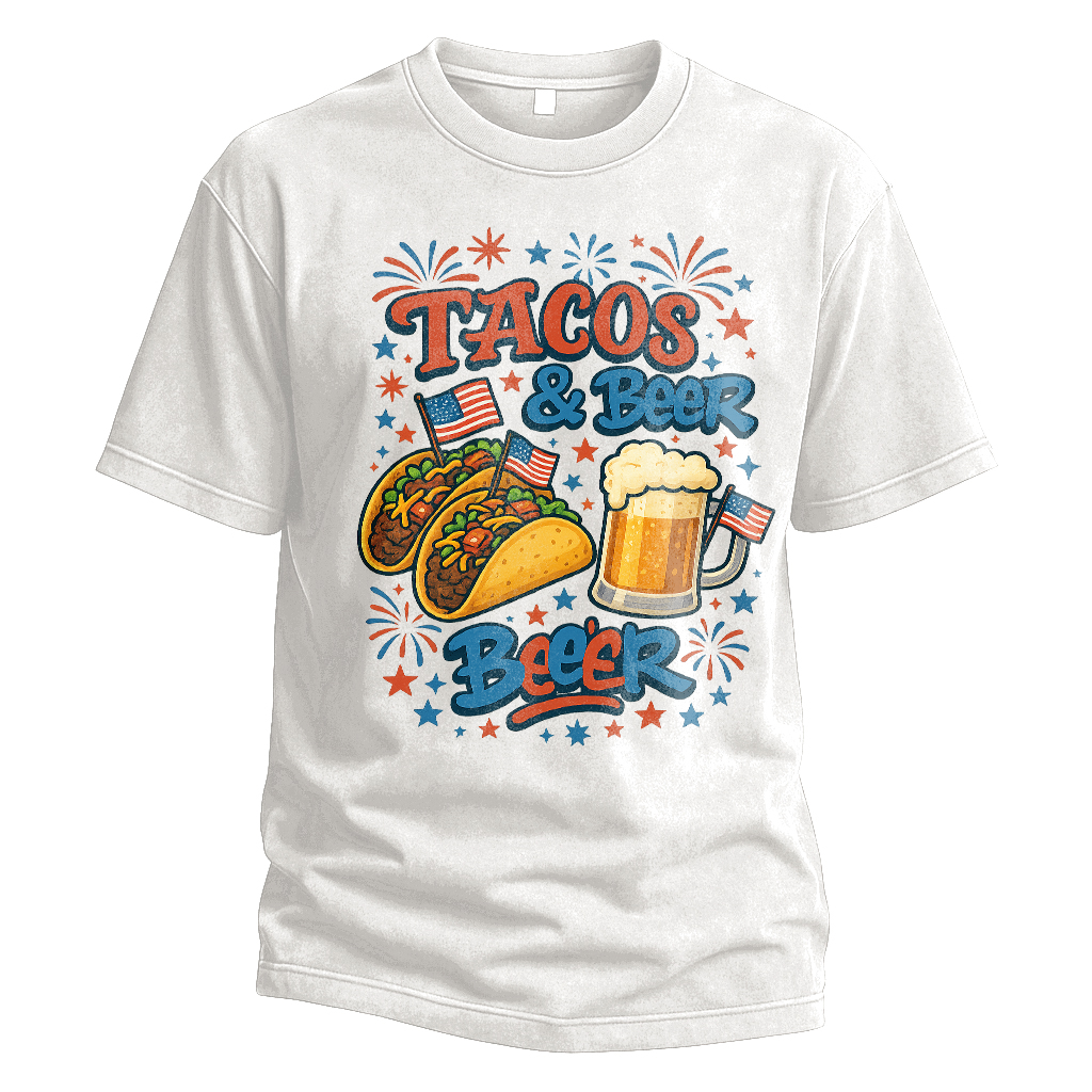 Tacos & Beer 4th of July Tee