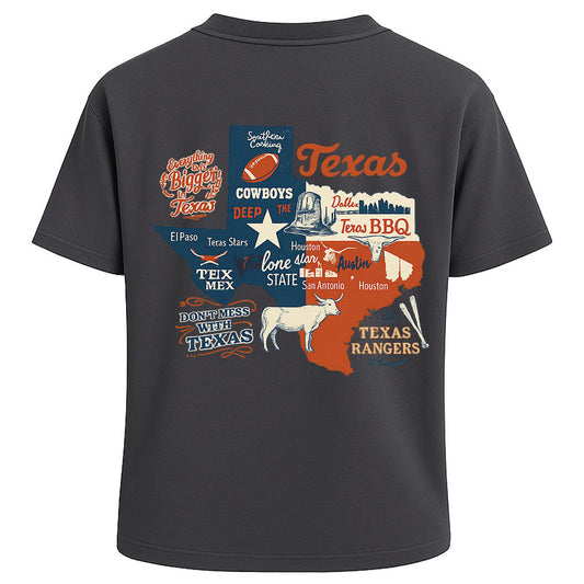 Texas Icons Map Graphic Tee
