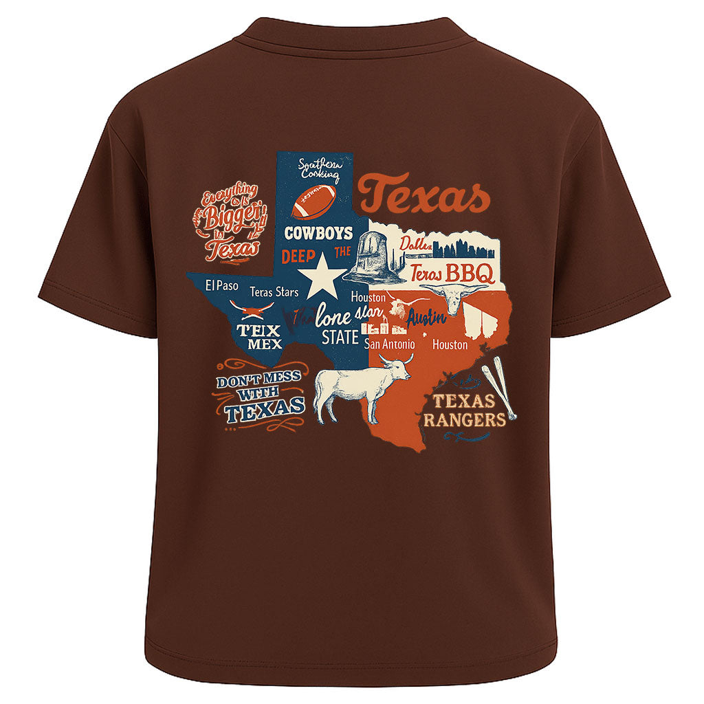 Texas Icons Map Graphic Tee