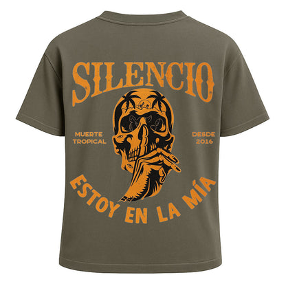 Silencio Skull Graphic Oversized Tee