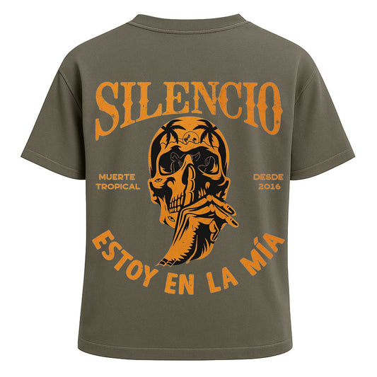 Silencio Skull Graphic Oversized Tee