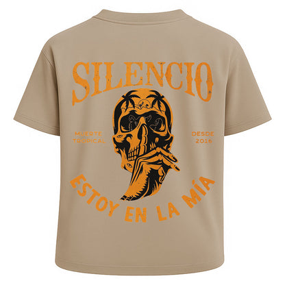 Silencio Skull Graphic Oversized Tee