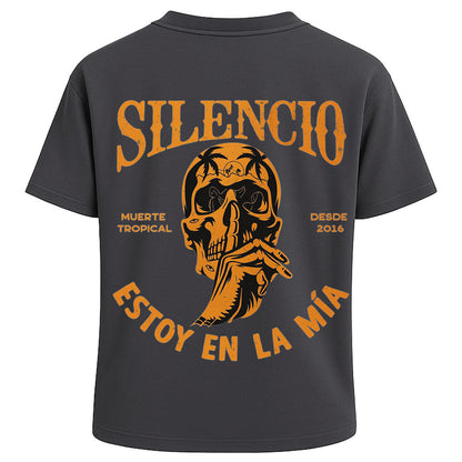 Silencio Skull Graphic Oversized Tee