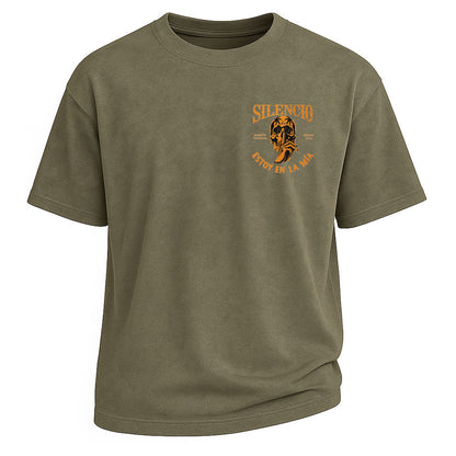 Silencio Skull Graphic Oversized Tee