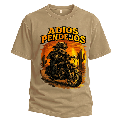 Adios Pendejos Skeleton Biker Tee