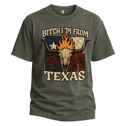 Bitch I'm From Texas Skull Tee