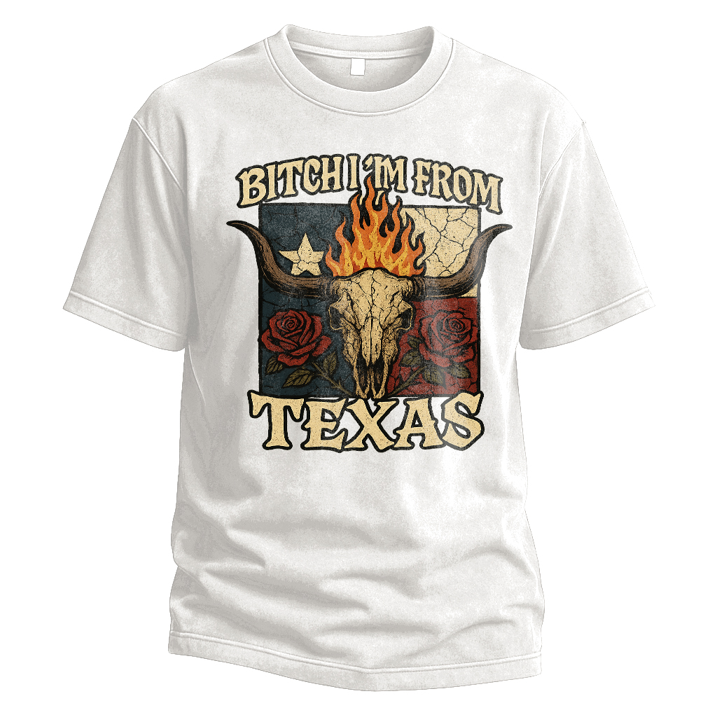 Bitch I'm From Texas Skull Tee