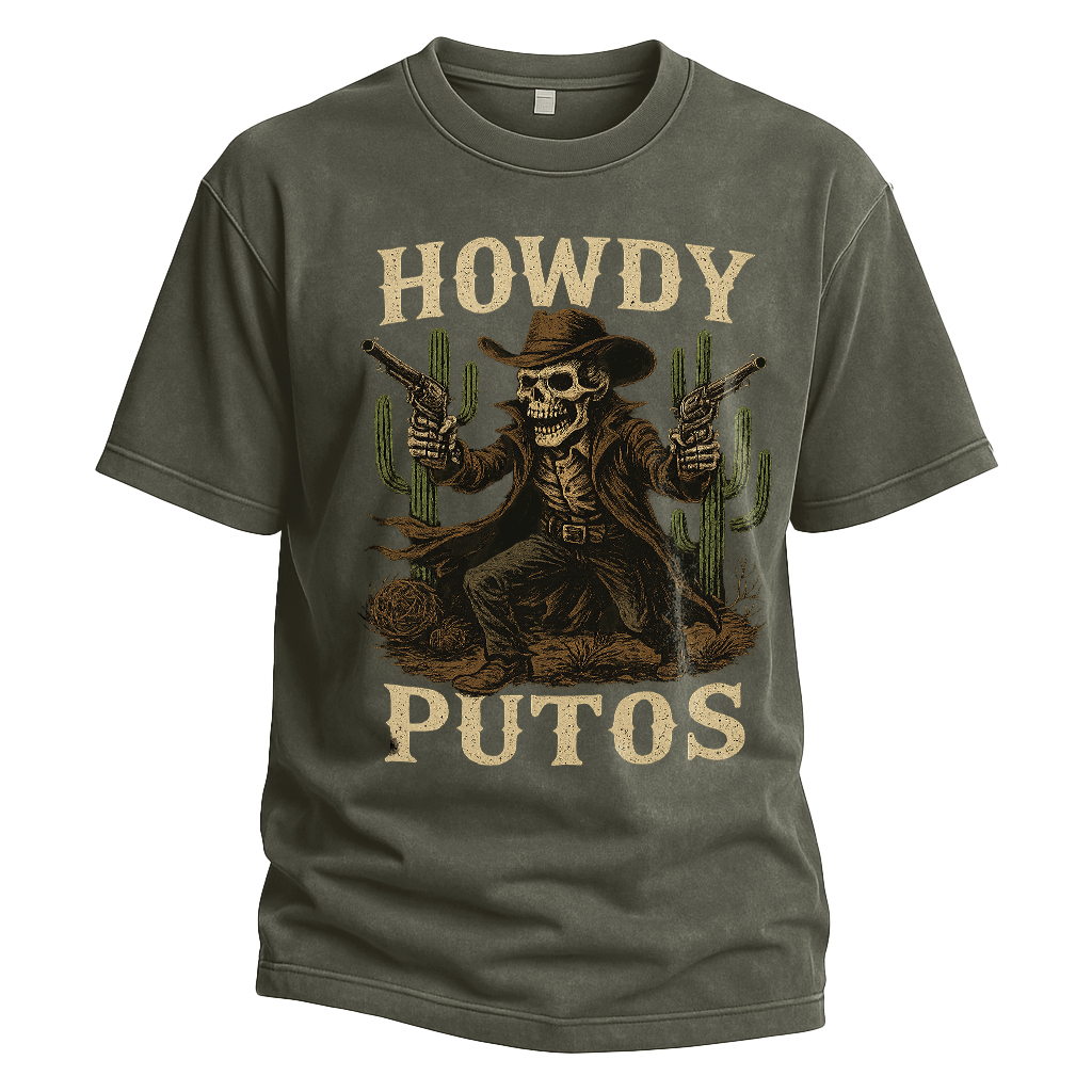 Howdy Putos Gunslinger Skeleton Tee