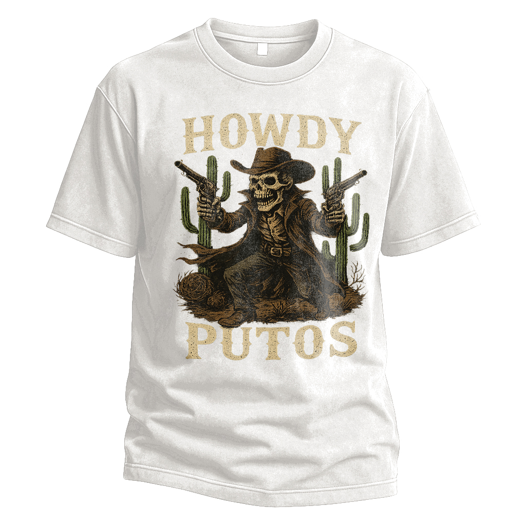 Howdy Putos Gunslinger Skeleton Tee