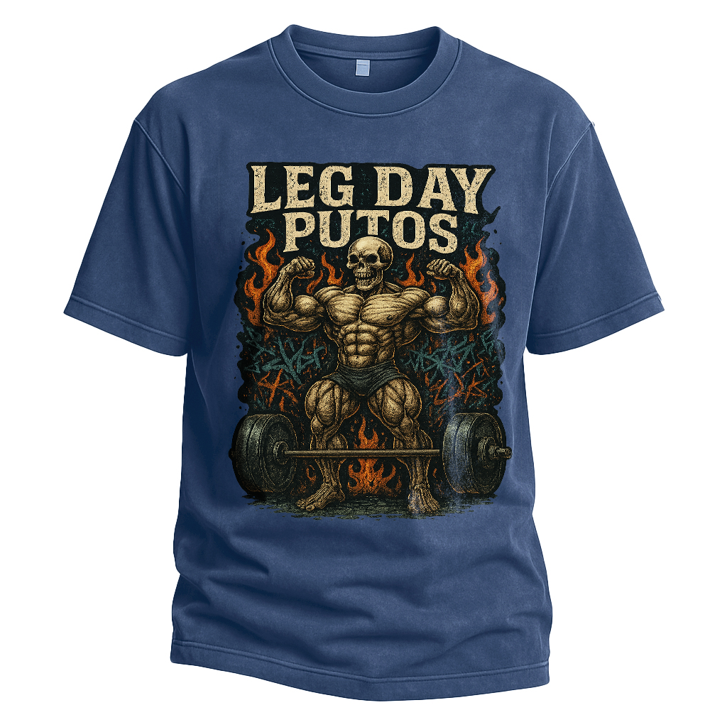 Leg Day Putos Muscle Skeleton Tee