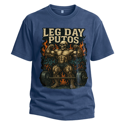 Leg Day Putos Muscle Skeleton Tee