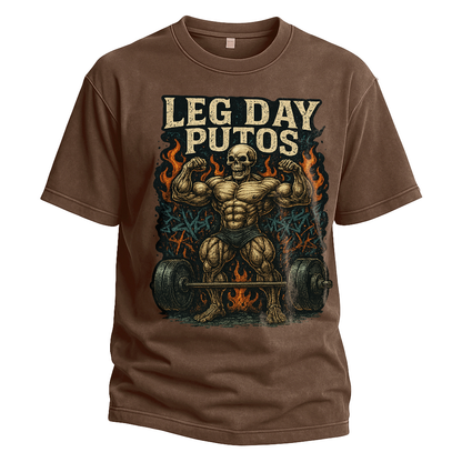 Leg Day Putos Muscle Skeleton Tee