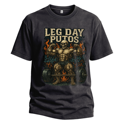 Leg Day Putos Muscle Skeleton Tee
