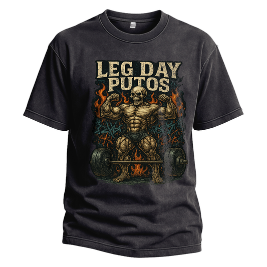 Leg Day Putos Muscle Skeleton Tee