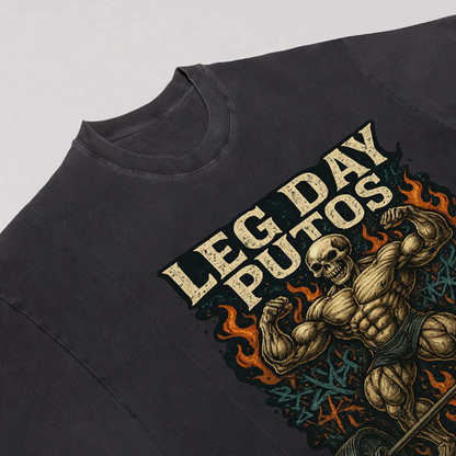 Leg Day Putos Muscle Skeleton Tee