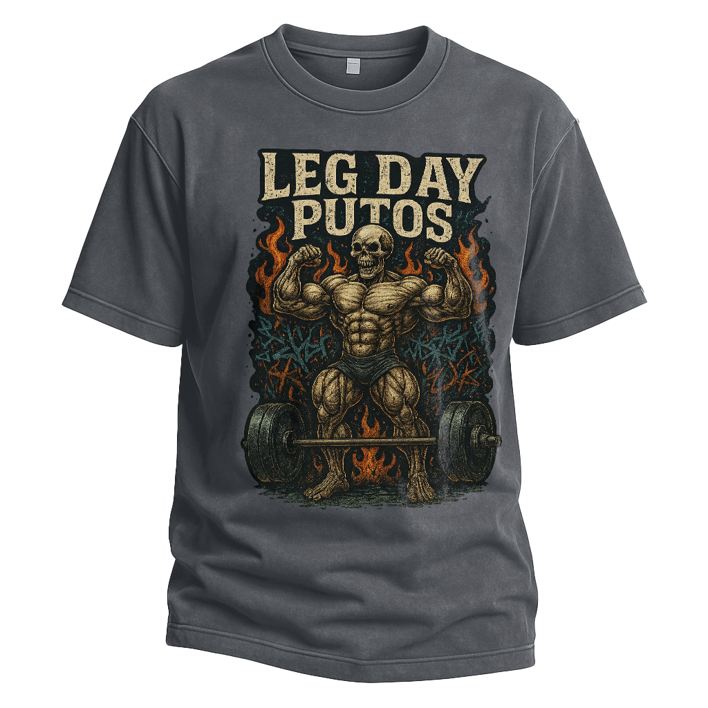 Leg Day Putos Muscle Skeleton Tee