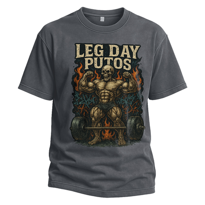 Leg Day Putos Muscle Skeleton Tee