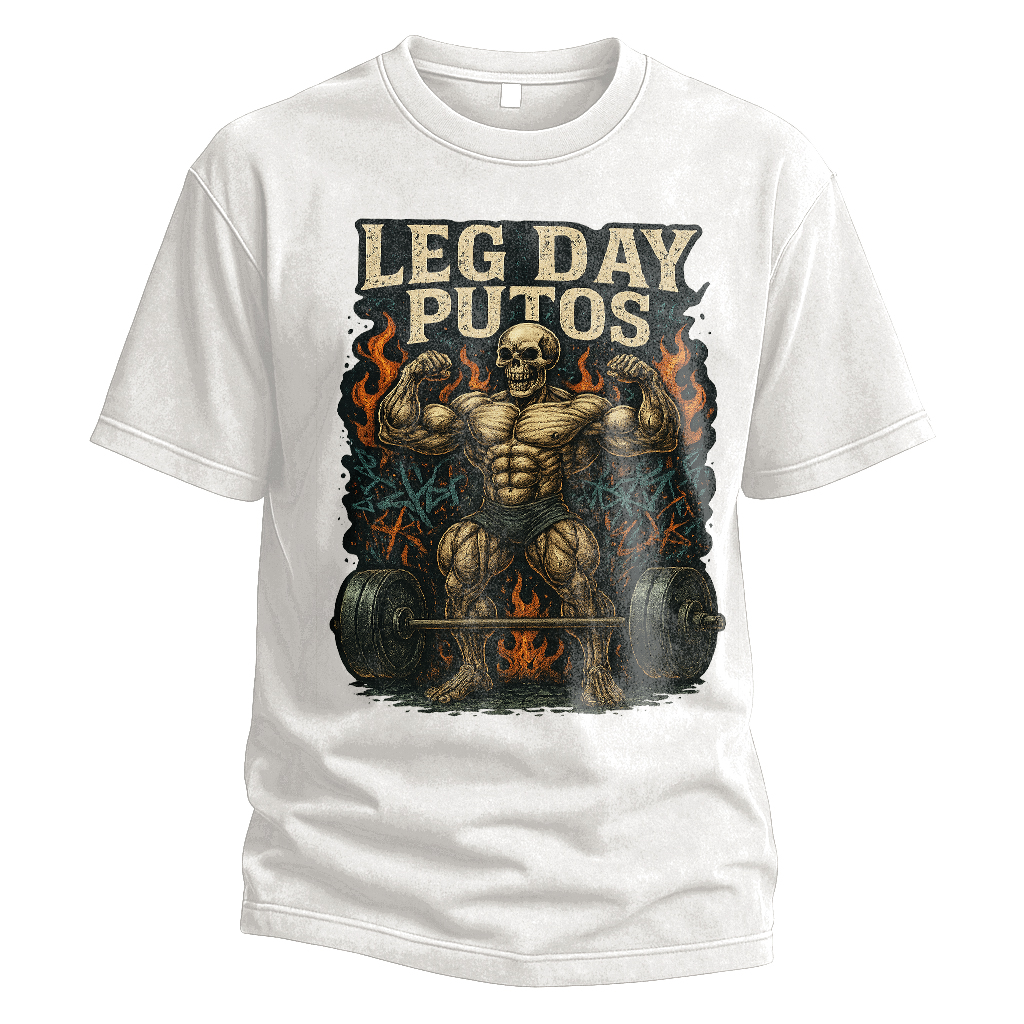 Leg Day Putos Muscle Skeleton Tee
