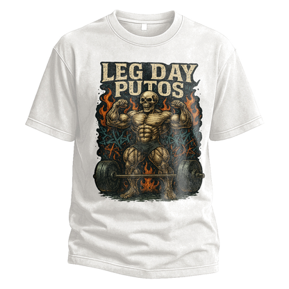 Leg Day Putos Muscle Skeleton Tee