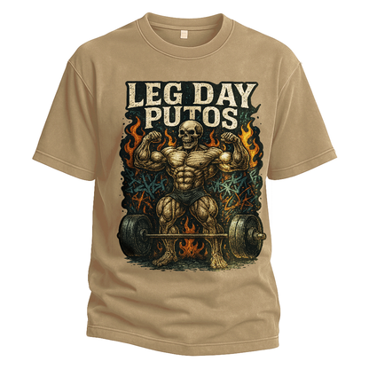 Leg Day Putos Muscle Skeleton Tee
