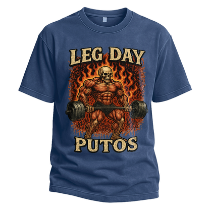 Leg Day Putos Flaming Deadlift Tee
