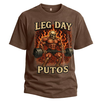Leg Day Putos Flaming Deadlift Tee