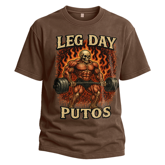 Leg Day Putos Flaming Deadlift Tee