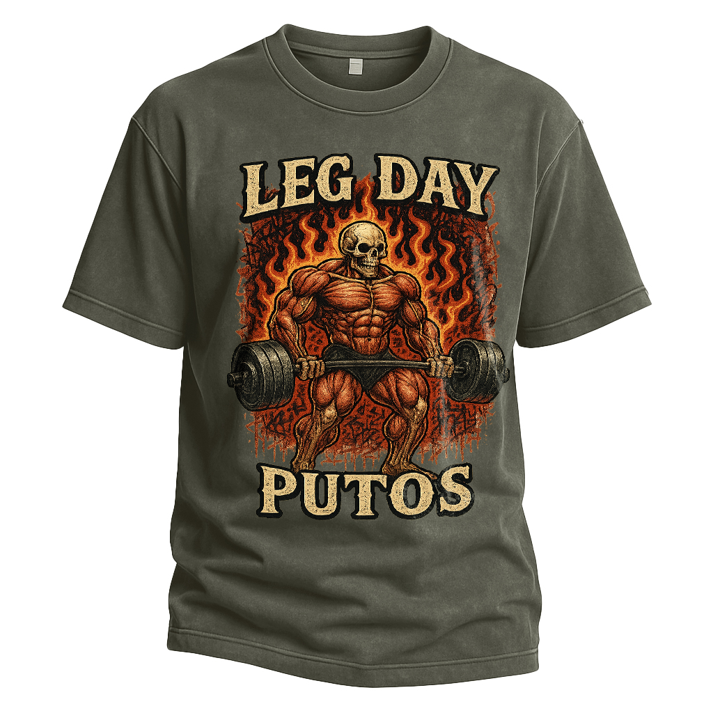 Leg Day Putos Flaming Deadlift Tee