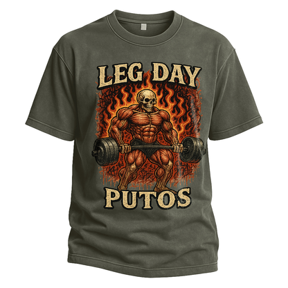 Leg Day Putos Flaming Deadlift Tee