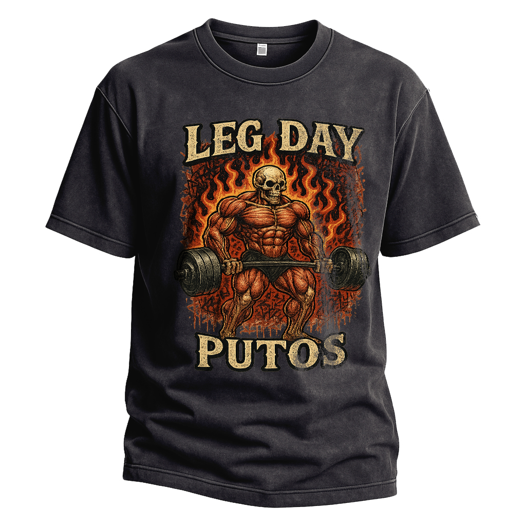 Leg Day Putos Flaming Deadlift Tee