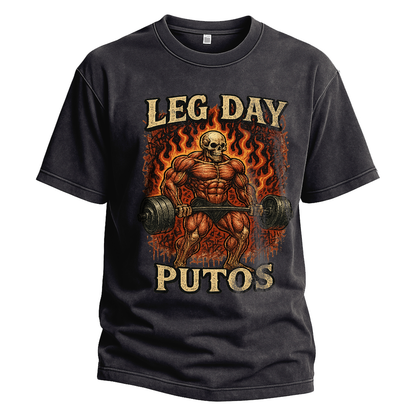 Leg Day Putos Flaming Deadlift Tee