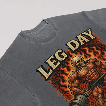 Leg Day Putos Flaming Deadlift Tee