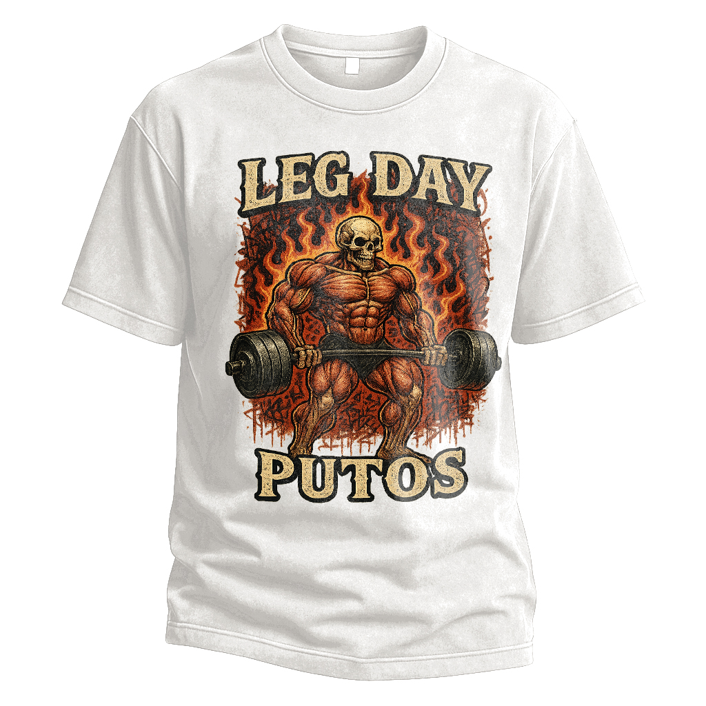 Leg Day Putos Flaming Deadlift Tee