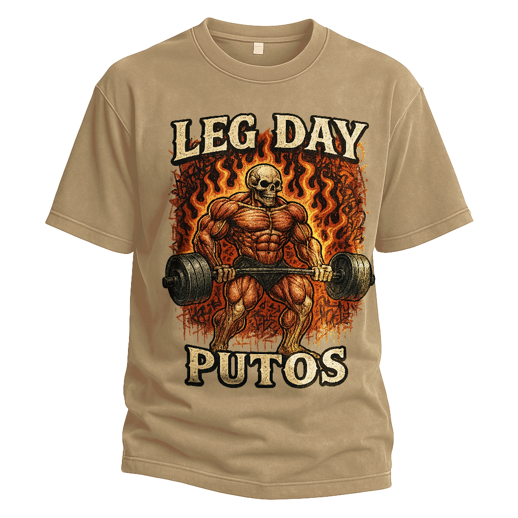 Leg Day Putos Flaming Deadlift Tee