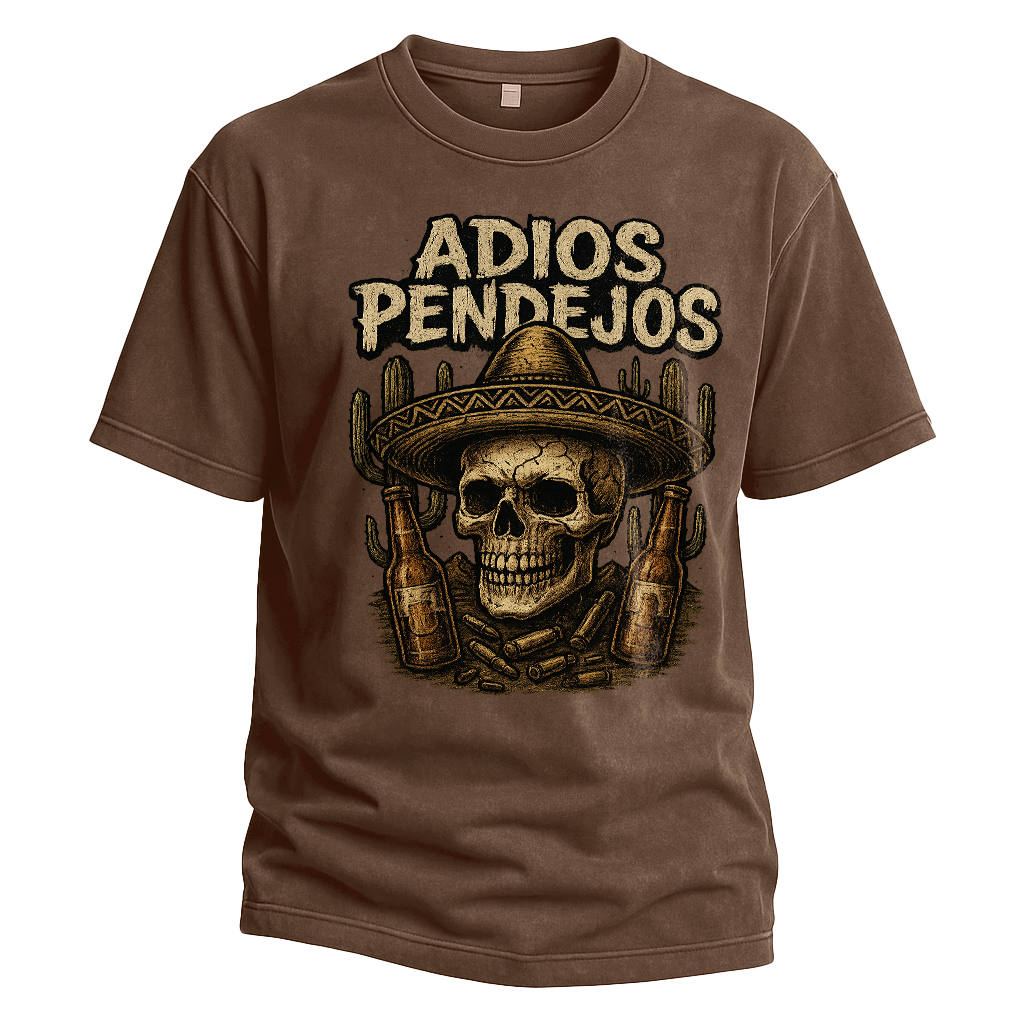 Adios Pendejos Sombrero Skull Tee