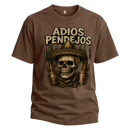 Adios Pendejos Sombrero Skull Tee