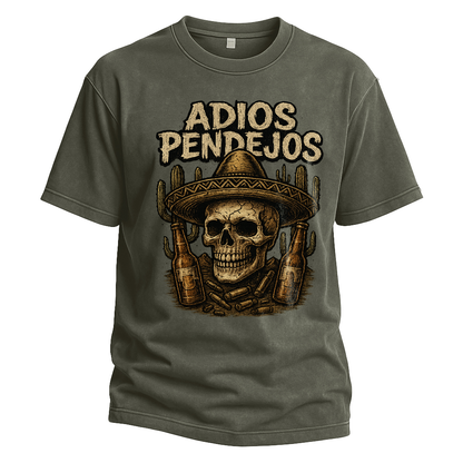 Adios Pendejos Sombrero Skull Tee