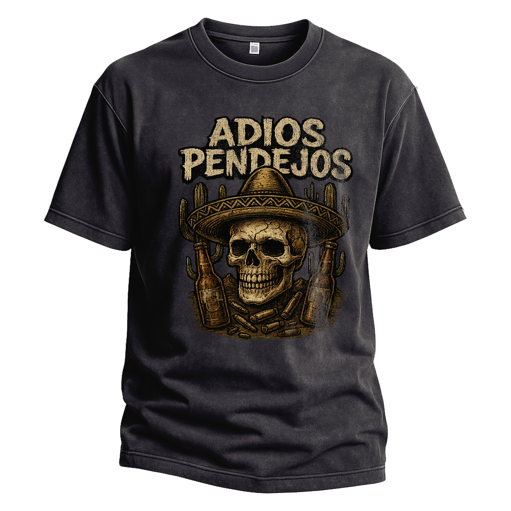 Adios Pendejos Sombrero Skull Tee