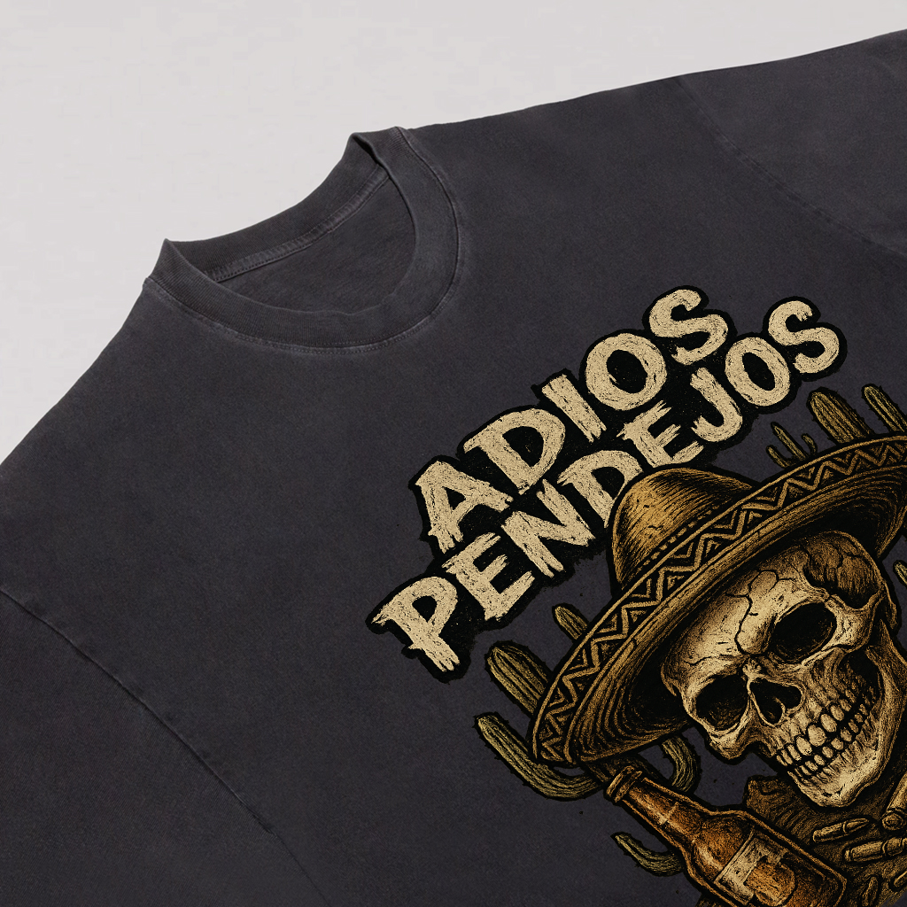 Adios Pendejos Sombrero Skull Tee