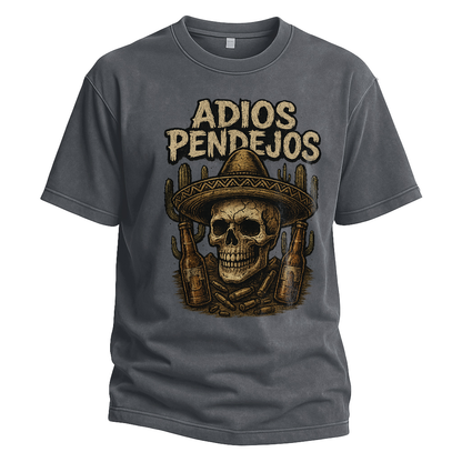 Adios Pendejos Sombrero Skull Tee