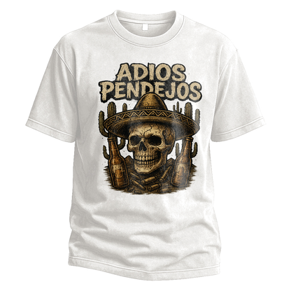 Adios Pendejos Sombrero Skull Tee