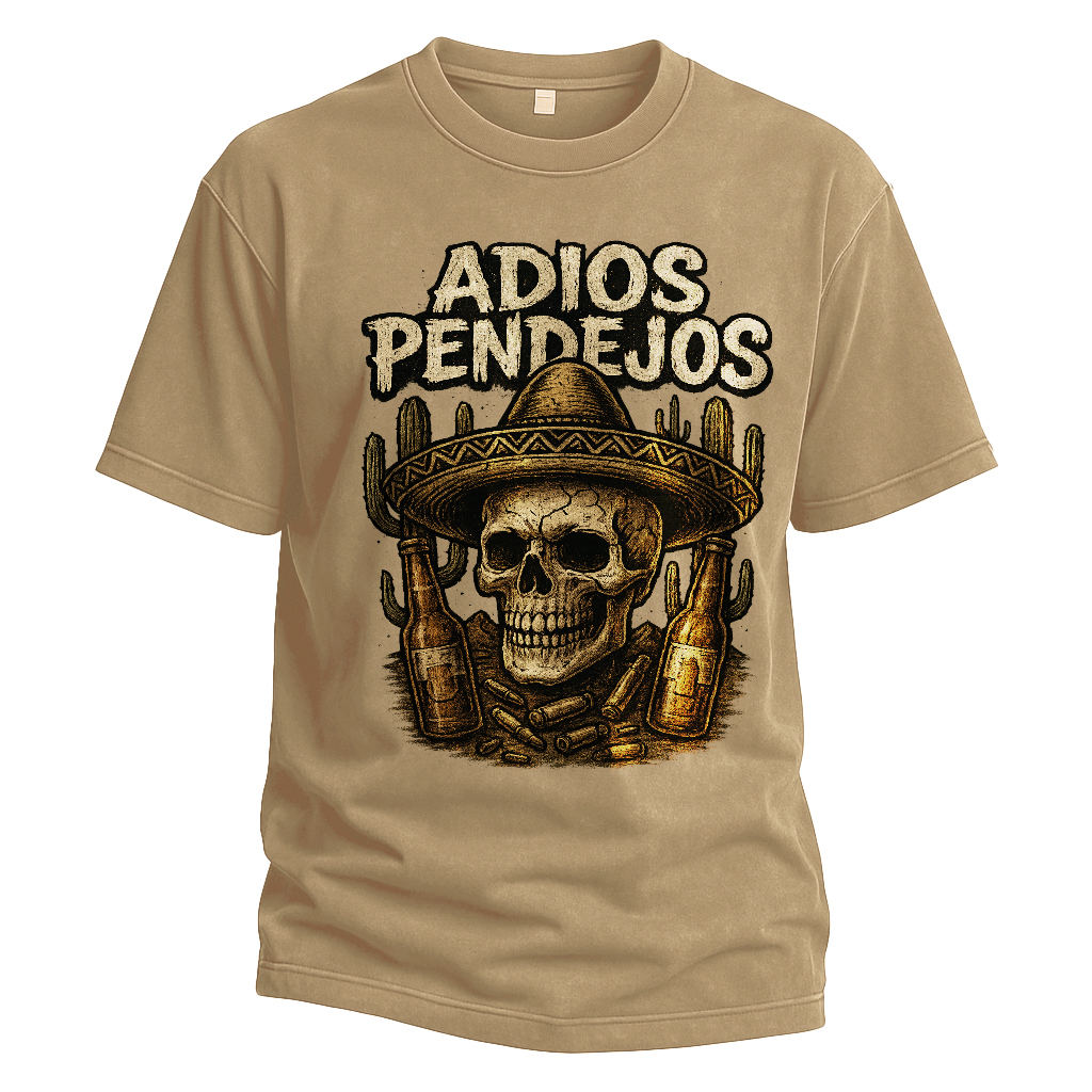 Adios Pendejos Sombrero Skull Tee