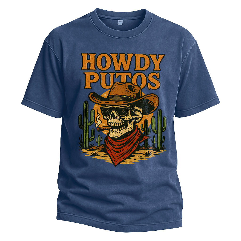 Howdy Putos Sunset Cowboy Tee