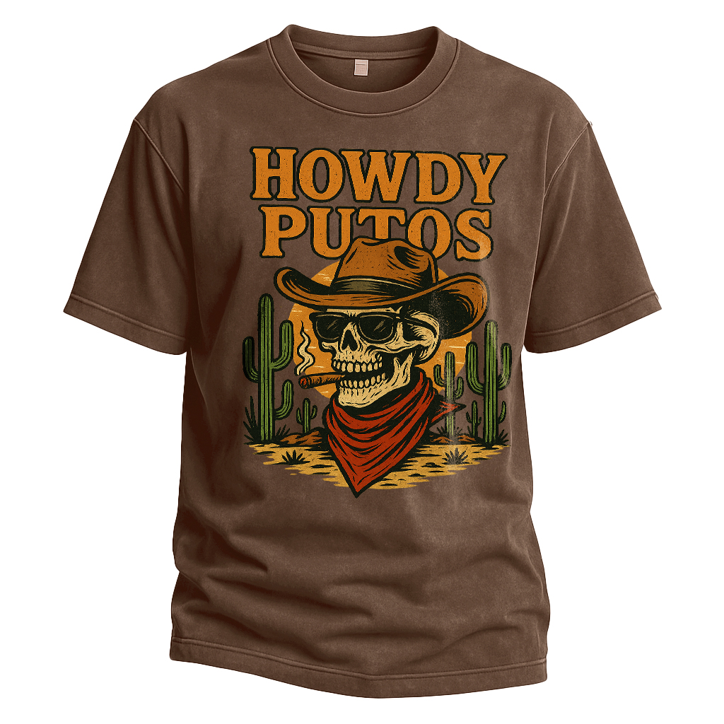 Howdy Putos Sunset Cowboy Tee