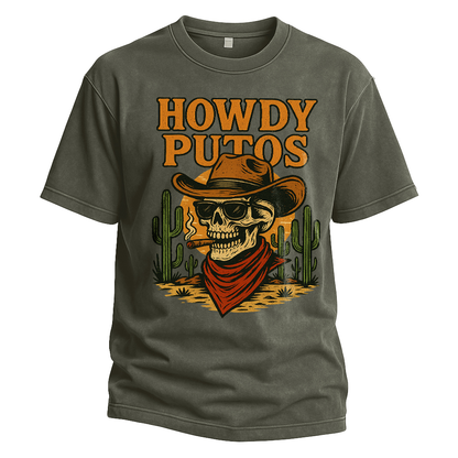 Howdy Putos Sunset Cowboy Tee