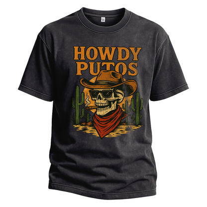 Howdy Putos Sunset Cowboy Tee