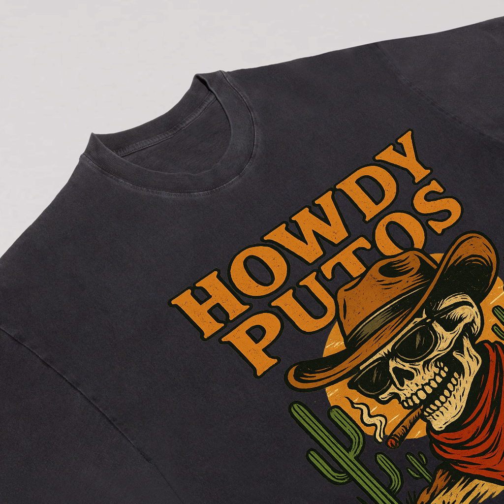 Howdy Putos Sunset Cowboy Tee